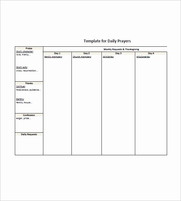 Prayer Request form Template Luxury Prayer List Template 8 Free Word Excel Pdf format