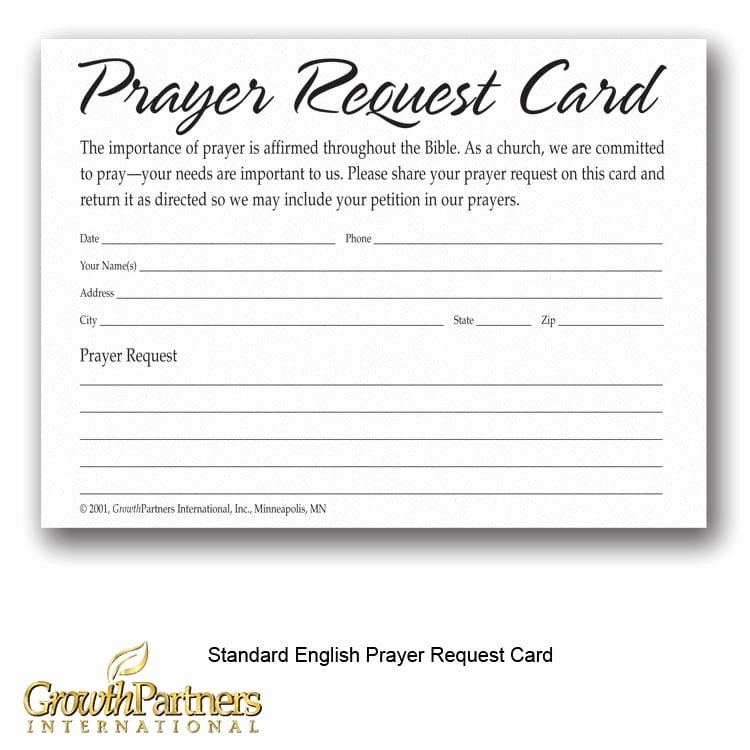 Prayer Request form Template Luxury Prayer Request Cards Growthpartners International