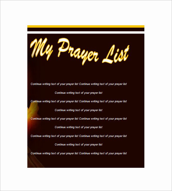 Prayer Request form Template New Prayer List Template 8 Free Word Excel Pdf format