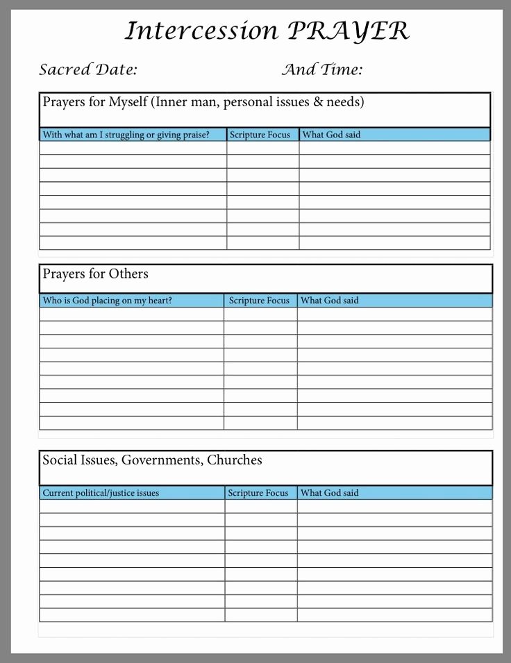 Prayer Request form Template Unique Printable Prayer Journal Template Page