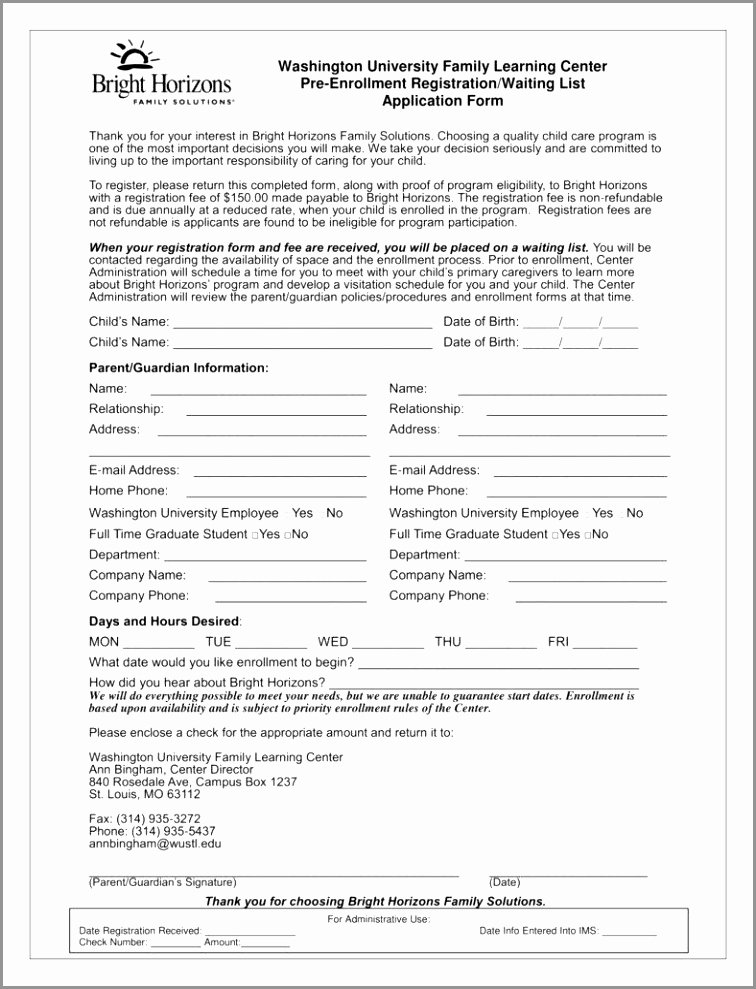 Pre Employment Physical form Template Awesome Editable Doc 13 Page Childcare Parent Provider Contract