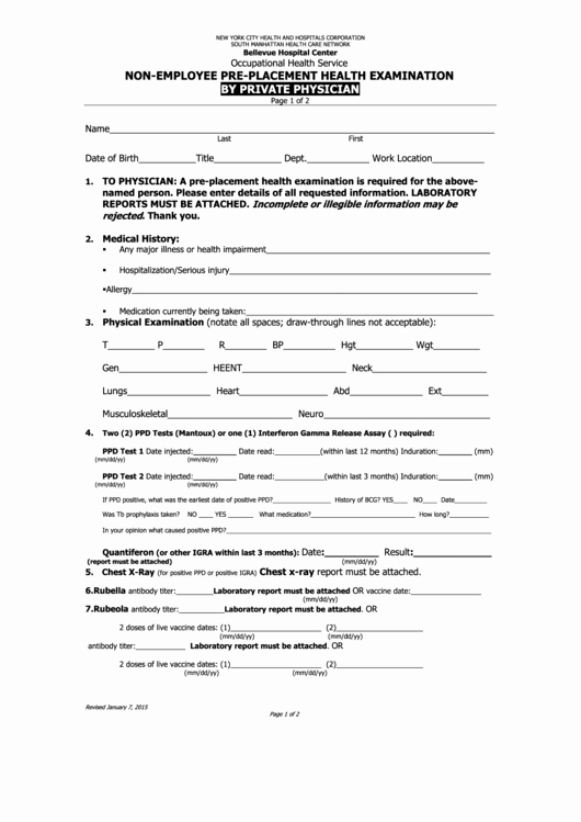 Pre Employment Physical form Template Best Of top 11 Pre Employment Physical form Templates Free to