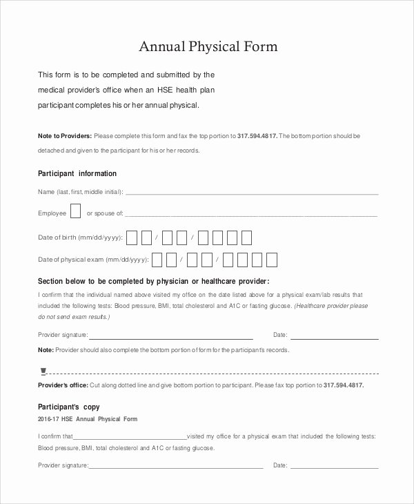 Pre Employment Physical form Template Fresh Sample Physical form 8 Examples In Word Pdf