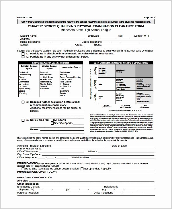 Pre Employment Physical form Template Luxury 9 Pre Employment Physical Examination form Sampletemplatez