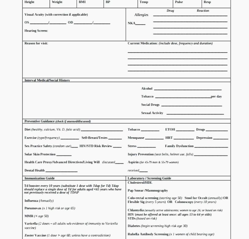 Pre Employment Physical form Template Unique Best Dynamite Printable Employment Physical form