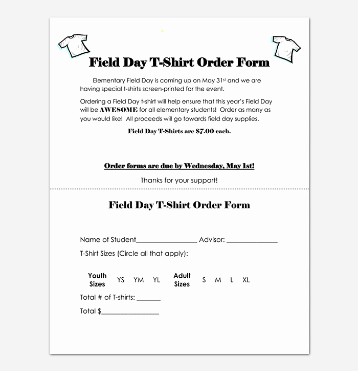 Pre order form Template Awesome T Shirt order form Template 17 Word Excel Pdf