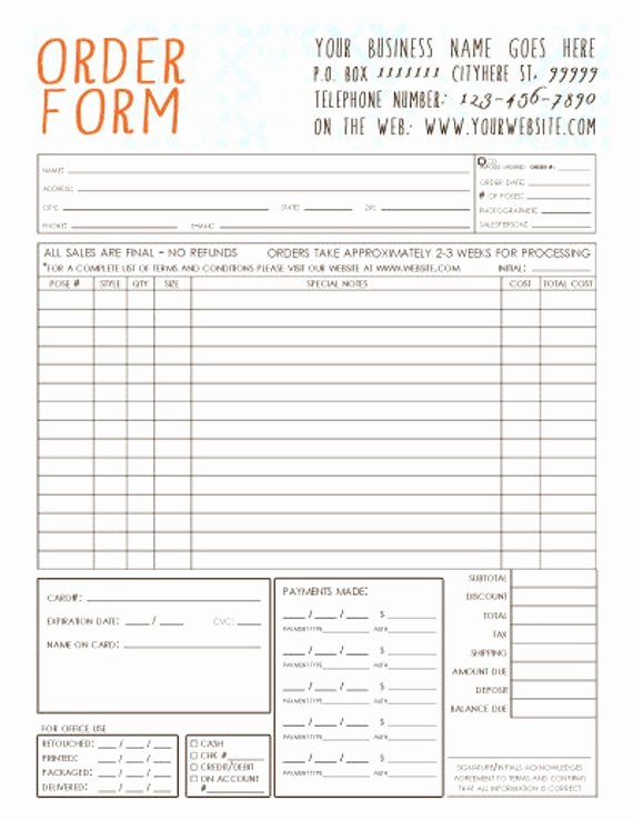 Pre order form Template Free Awesome General Graphy order form Template by Infinitydesigns2007