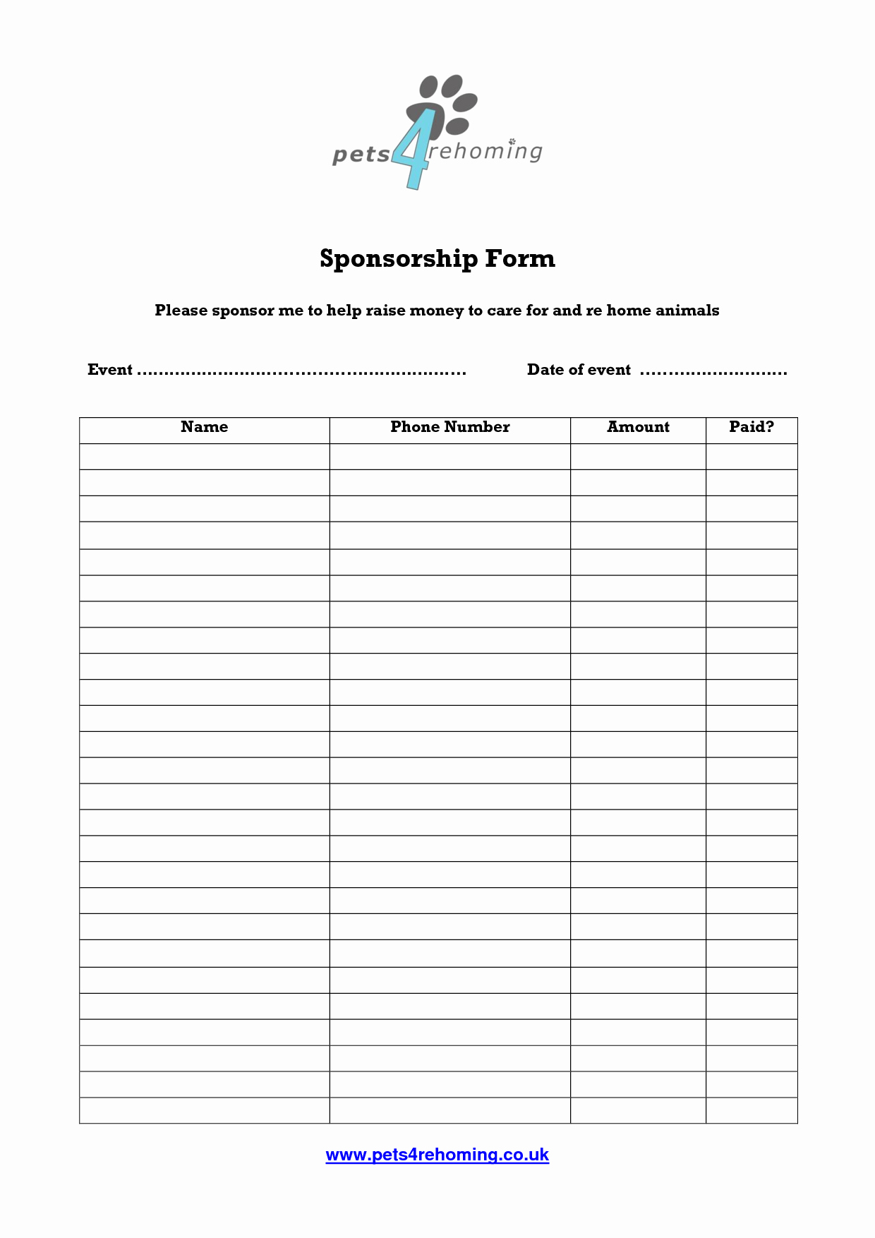 Pre order form Template Free Best Of Free Sponsorship form Template Oloschurchtp