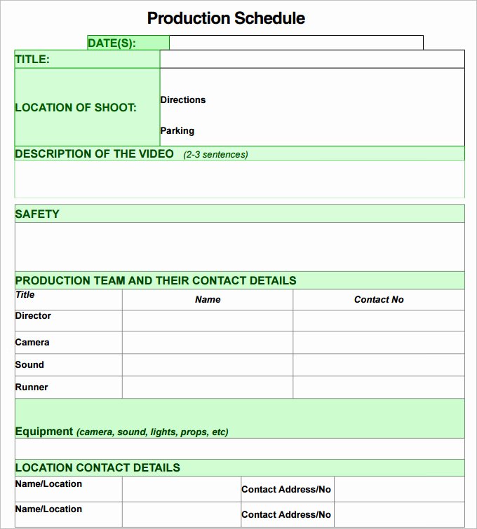 Pre Production Schedule Template Fresh 15 Production Schedule Templates Pdf Doc