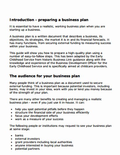 Preschool Business Plan Template Elegant 14 Preschool Business Plan Templates In Google Docs