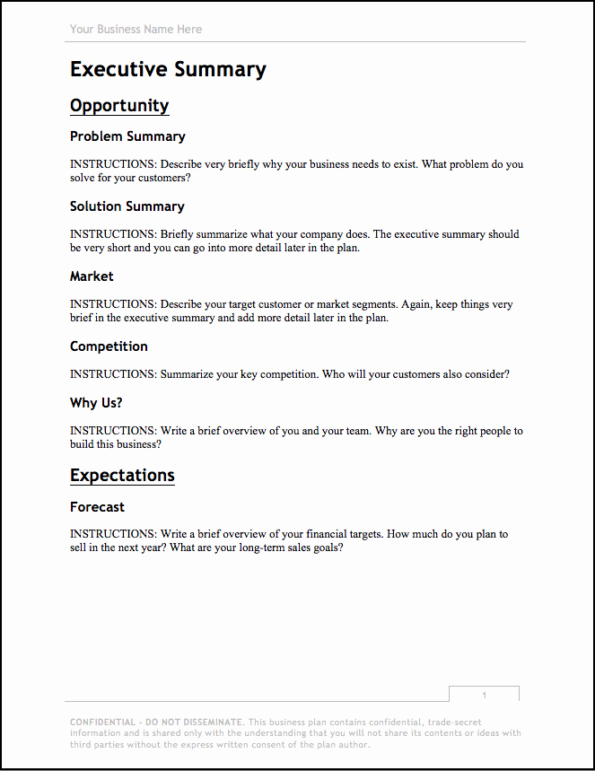 Preschool Business Plan Template New Business Plan Template for Startups and Entrepreneurs