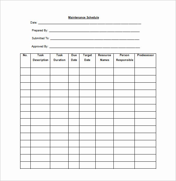 Preventive Maintenance form Template Beautiful 39 Preventive Maintenance Schedule Templates Word