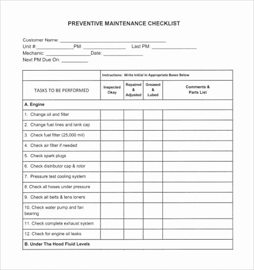 Preventive Maintenance form Template Inspirational Apartment Preventive Maintenance Checklist Nice Apartement