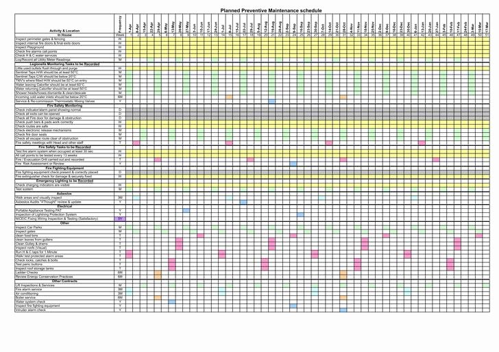 Preventive Maintenance Schedule Template Excel Elegant Preventive Maintenance Schedule Template Excel – Task List