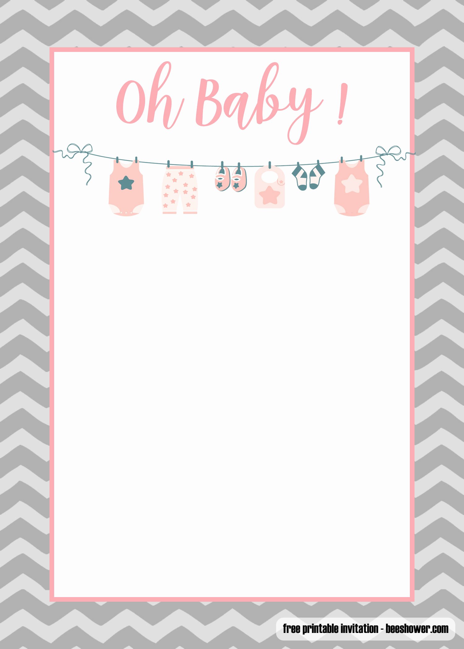 Printable Baby Shower Invitation Template Elegant Free Printable Esie Baby Shower Invitations Templates