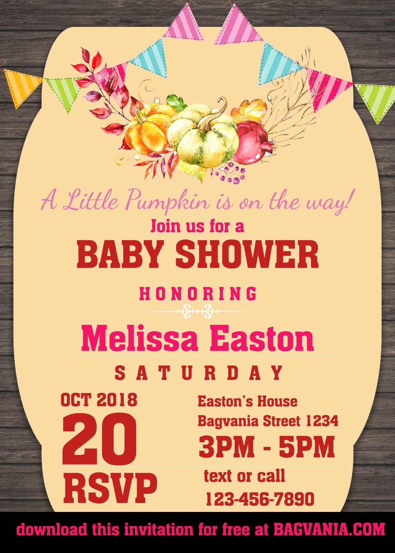 Printable Baby Shower Invitation Template Inspirational Free Pumpkin Baby Shower Invitation Templates – Free