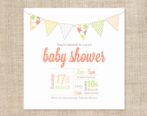 Printable Baby Shower Invitation Template Luxury Printable Baby Shower Invitation Template Bunting