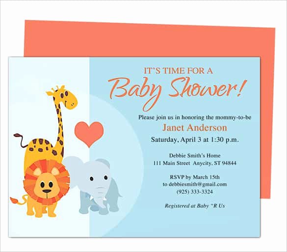 Printable Baby Shower Invitation Template New 68 Microsoft Invitation Template Free Samples Examples