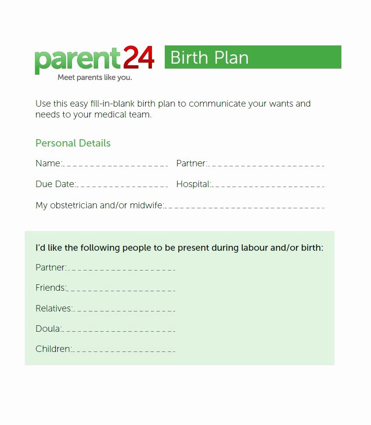 Printable Birthing Plan Template New 47 Printable Birth Plan Templates [birth Plan Checklist