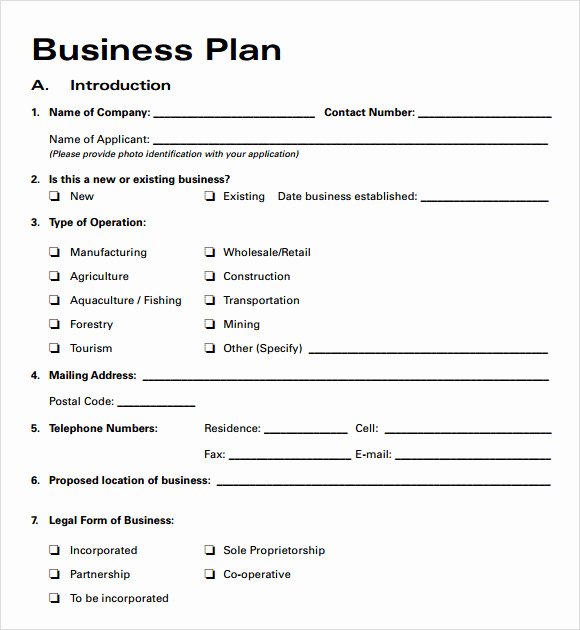 Printable Business Plan Template Fresh Free Business Plan Template