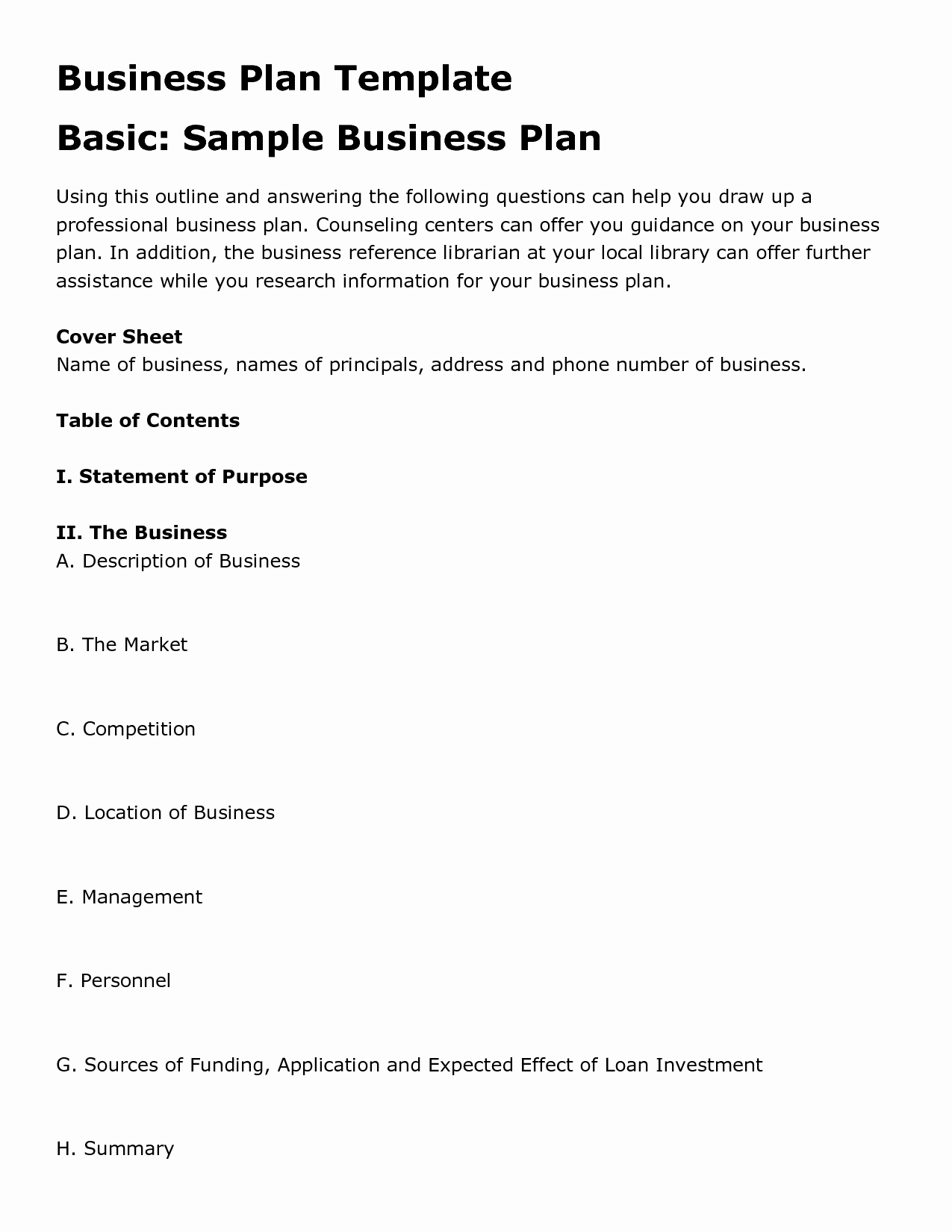 Printable Business Plan Template New Free Printable Business Plan Template form Generic