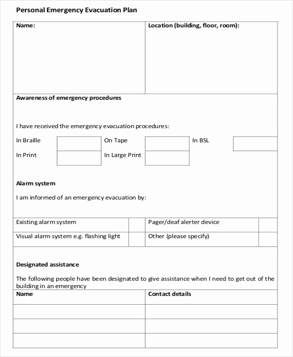 Printable Fire Escape Plan Template Inspirational 11 Emergency Evacuation Plan Templates Sample Example