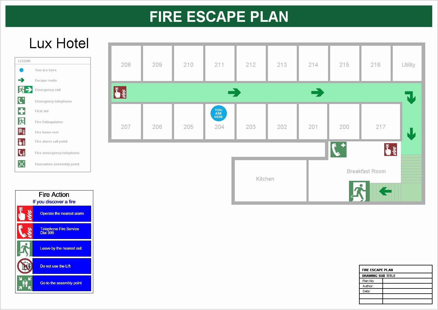 fire escape plan for hotels