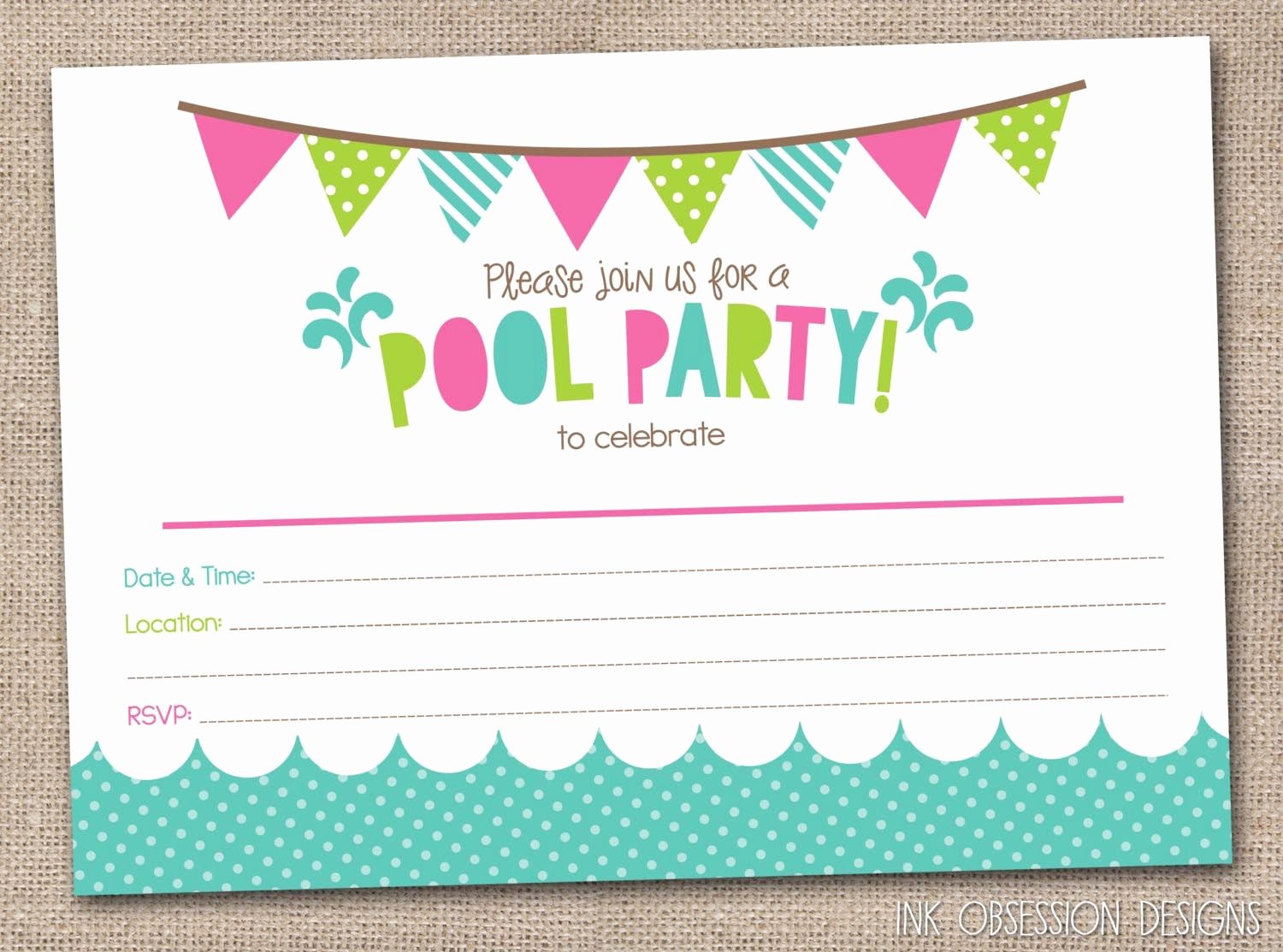 Printable Party Invitation Template Best Of Free Printable Pool Party Birthday Invitations