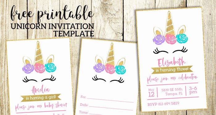 Printable Party Invitation Template Best Of Free Printable Unicorn Invitations Template Paper Trail