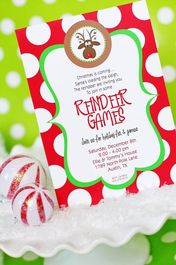 Printable Party Invitation Template Fresh Reindeer Games Invitation Printable Christmas Party