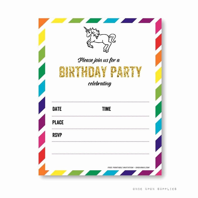 Printable Party Invitation Template Luxury Free Printable Golden Unicorn Birthday Invitation Template