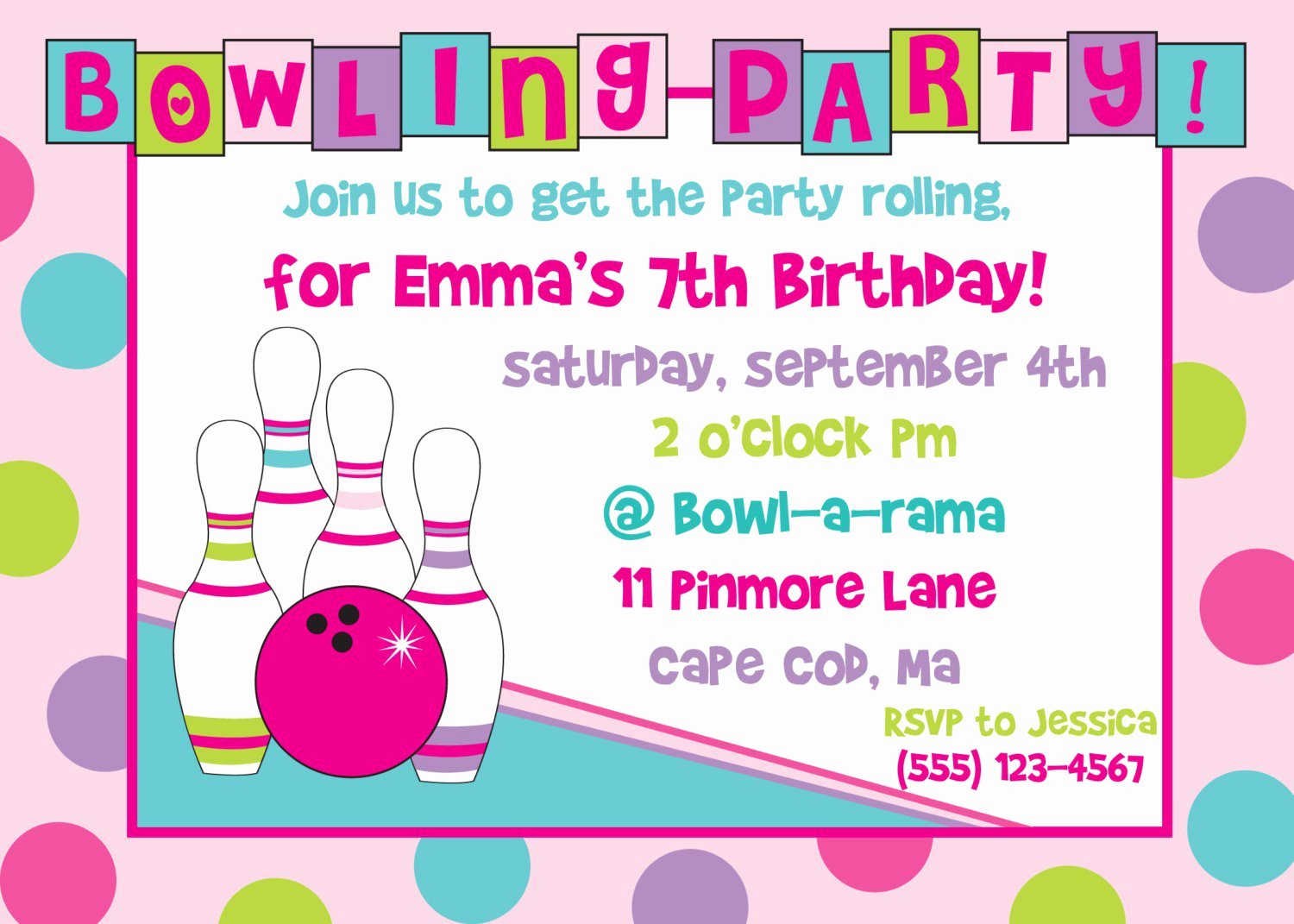 Printable Party Invitation Template New Bowling Birthday Party Invitations Free Templates