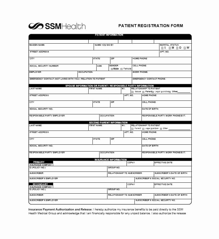 Printable Registration form Template Beautiful 44 New Patient Registration form Templates Printable