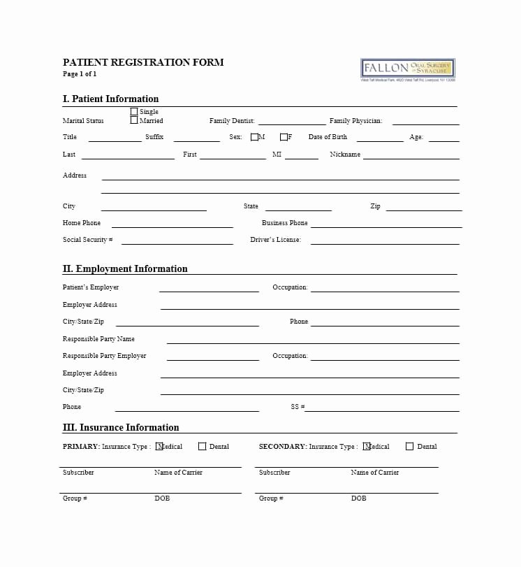 Printable Registration form Template Beautiful 44 New Patient Registration form Templates Printable