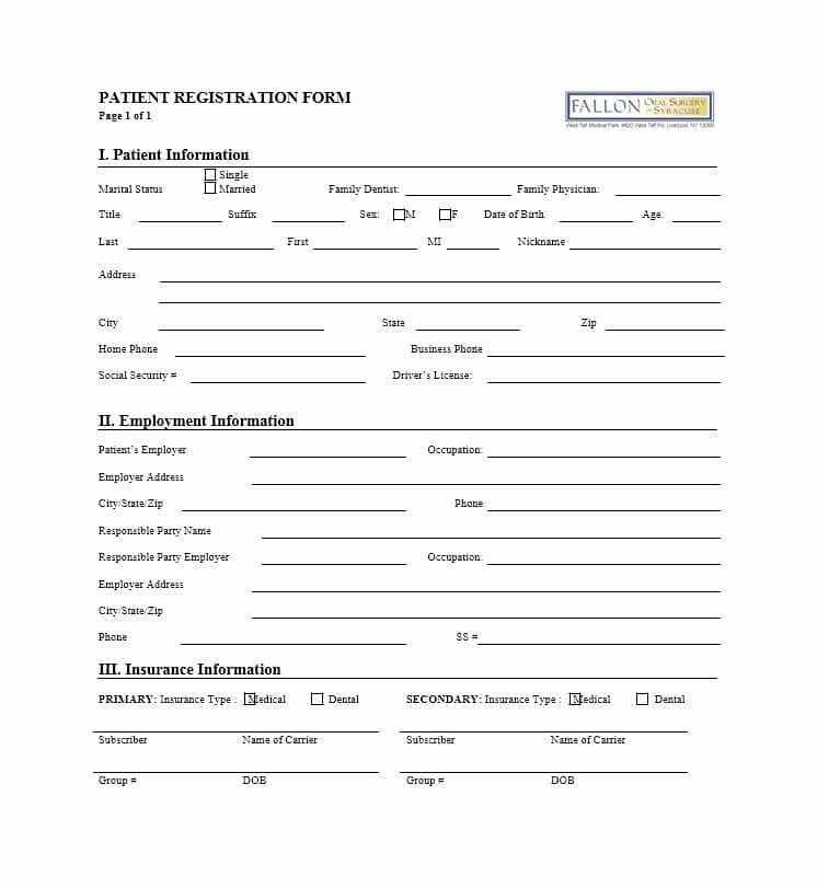 Printable Registration form Template Beautiful 44 New Patient Registration form Templates Printable