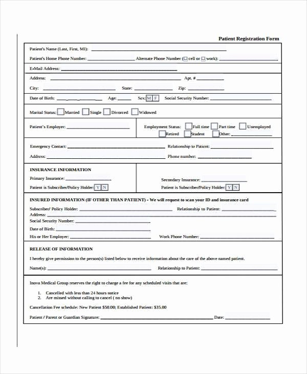 Printable Registration form Template Elegant Free 31 Sample Free Registration forms