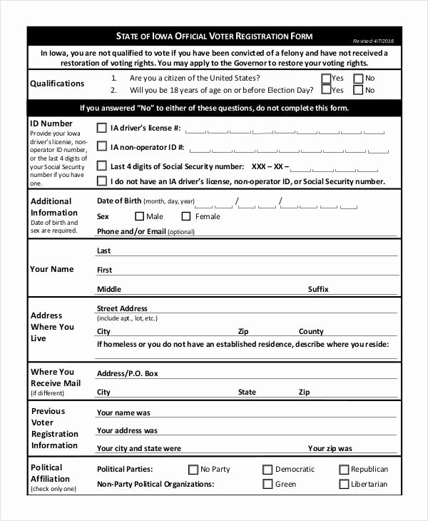 Printable Registration form Template Fresh Printable Registration form Templates 9 Free Pdf