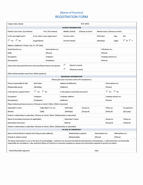 Printable Registration form Template Fresh Registration form Template Free Download