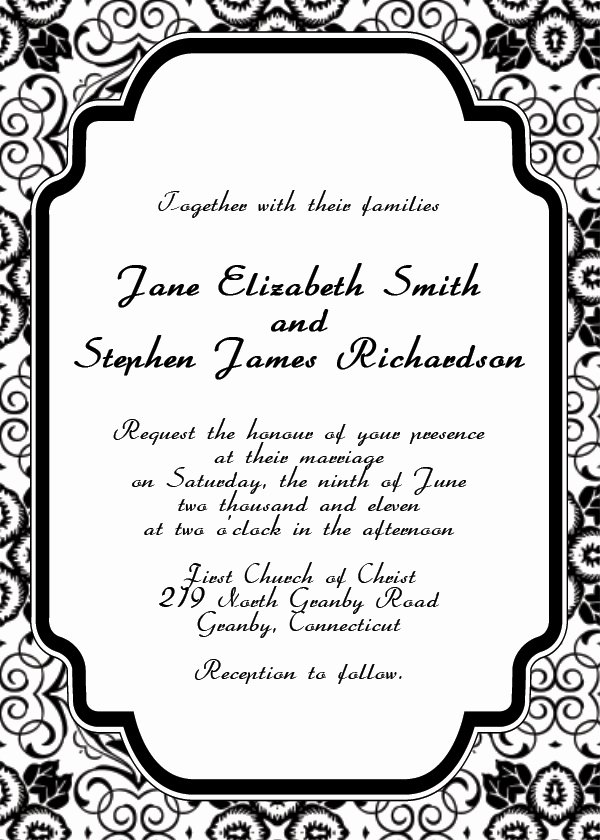 Printable Wedding Invitation Template Elegant Free Printable Wedding Invitation Templates