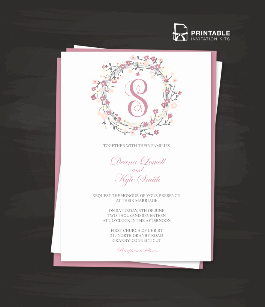Printable Wedding Invitation Template Fresh Free Pdf Download Floral Wreath Logo Invitation Template