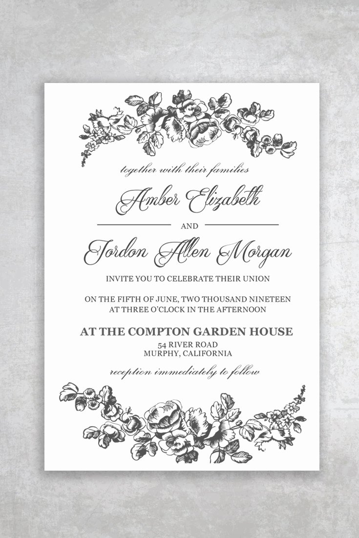 Printable Wedding Invitation Template Unique Printable Wedding Invitation Template Rustic Alchemie