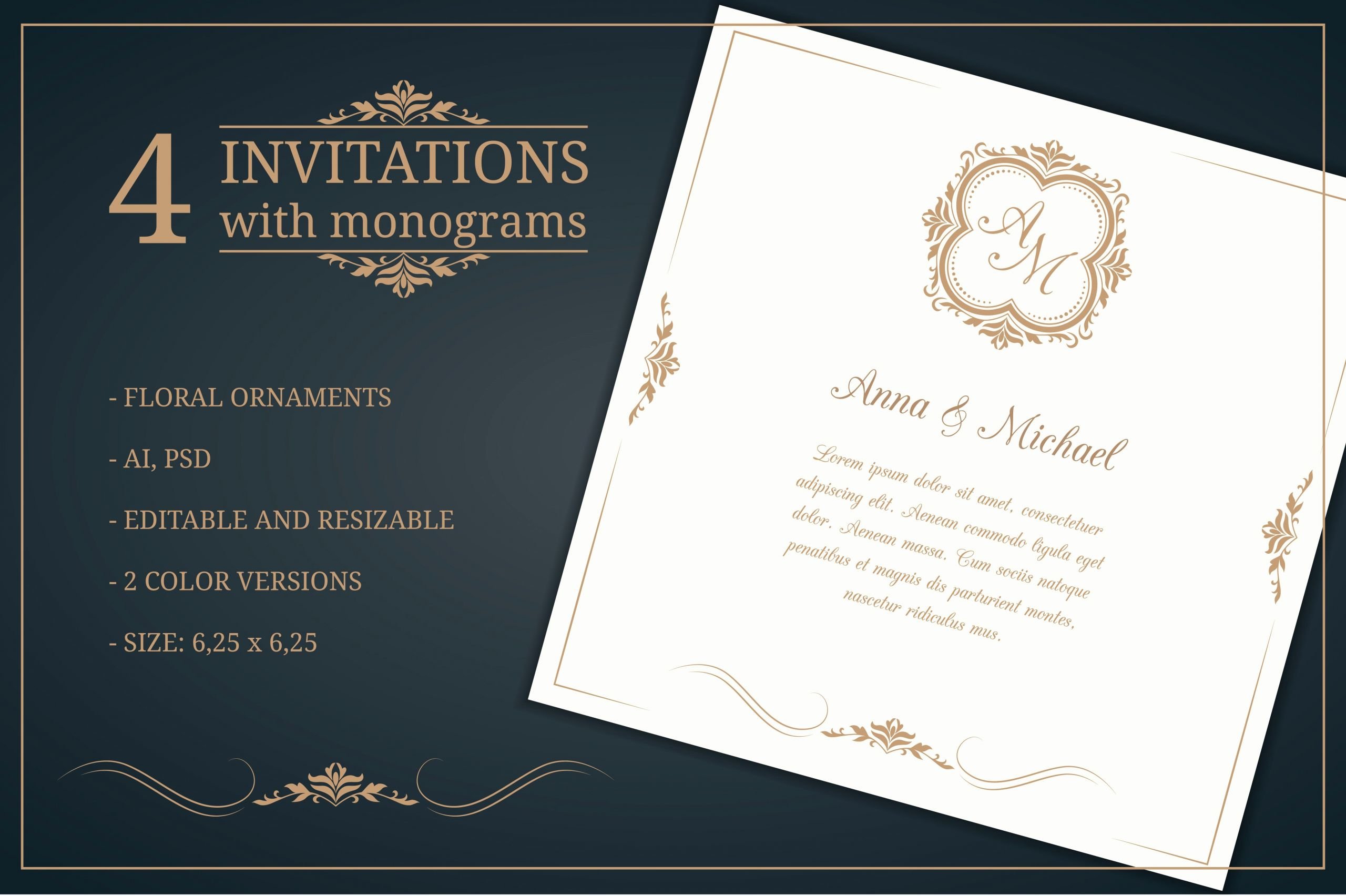 Printable Wedding Invitations Template Beautiful Wedding Invitations with Monograms Wedding Templates