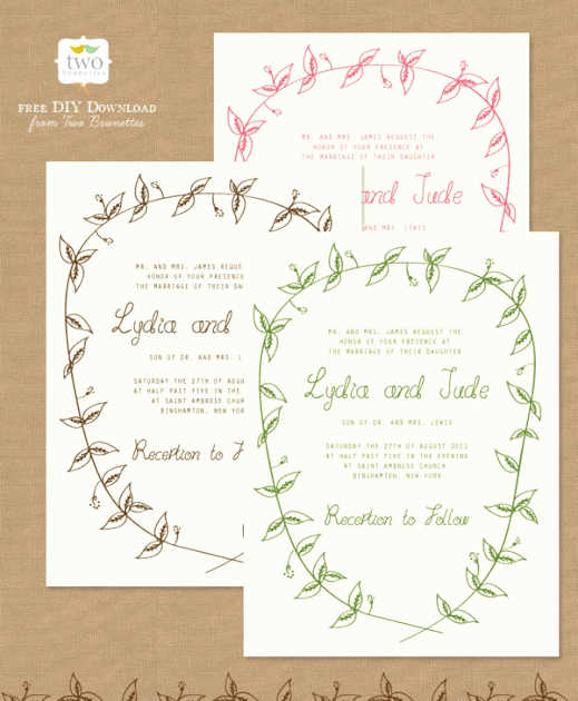 Printable Wedding Invitations Template Fresh Woodland Wedding Invitation