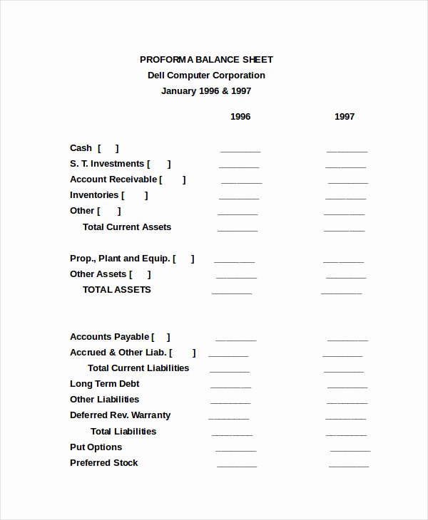 Pro forma Balance Sheet Template Best Of Simple Balance Sheet 24 Free Word Excel Pdf Documents