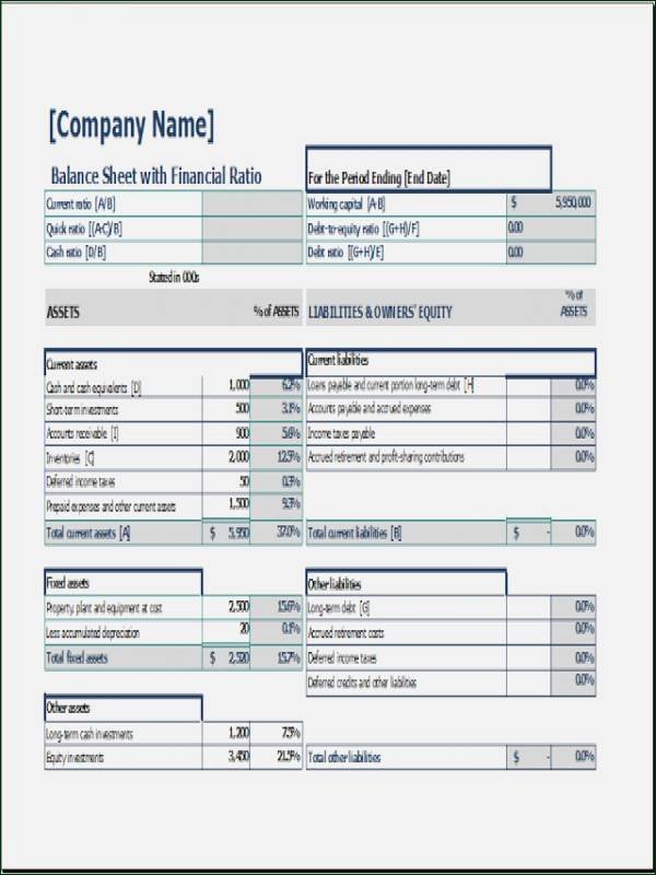 Pro forma Balance Sheet Template Elegant 10 Pro forma Balance Sheet Template 1