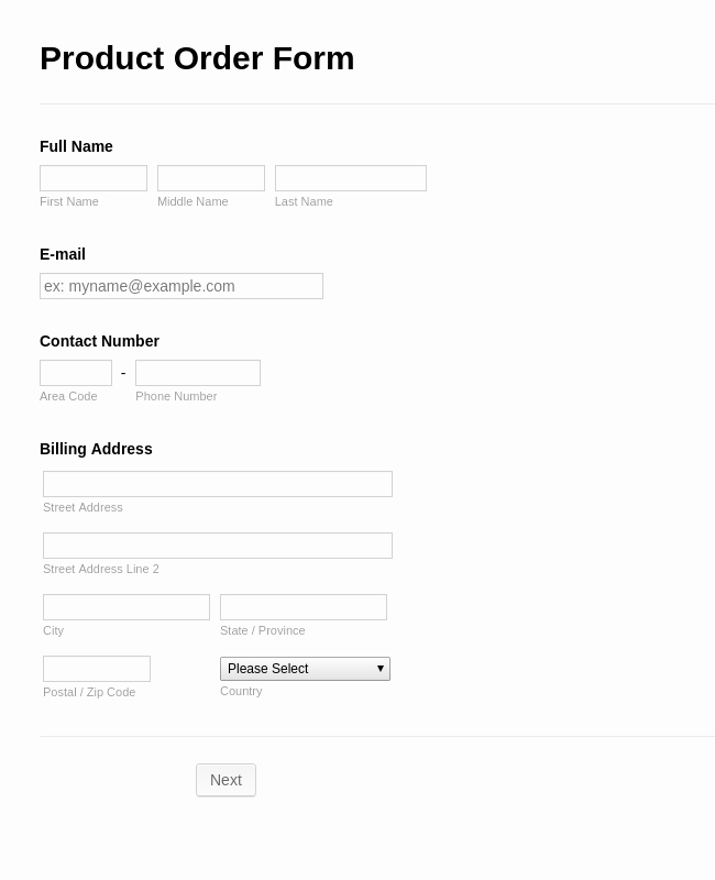 Product order form Template Free New Product order form Template