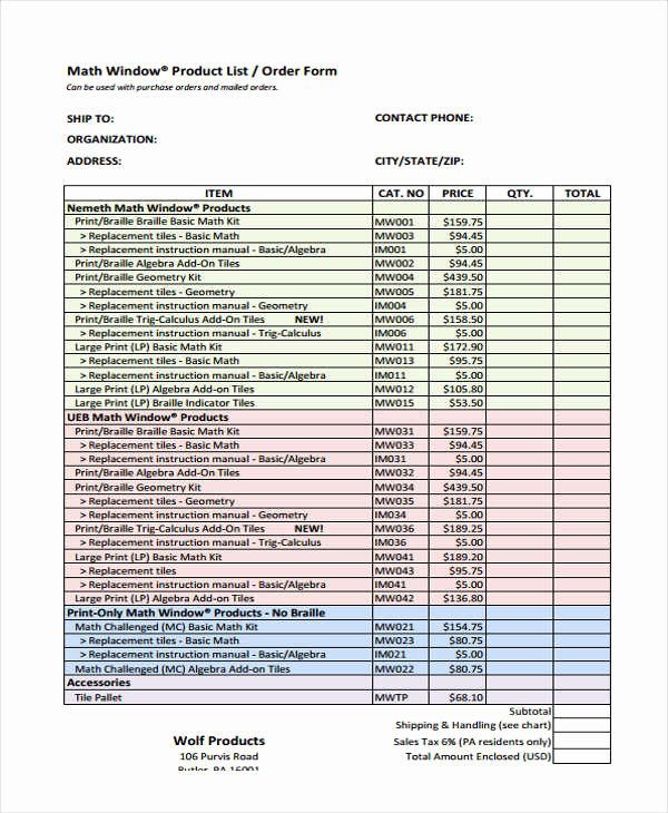 Product order form Template Free Unique Product order forms 8 Free Word Pdf format Download