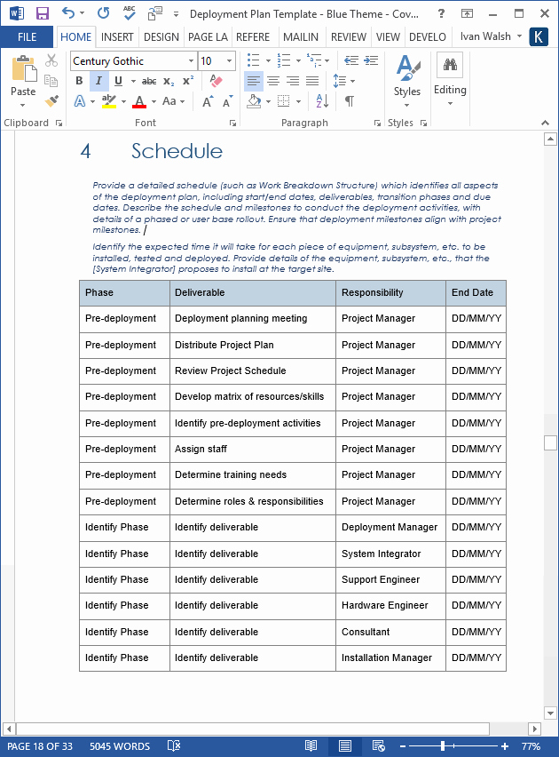 Project Rollout Plan Template Lovely Deployment Plan Template