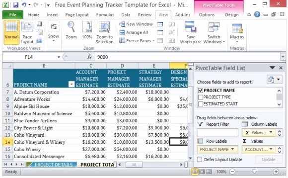 Project Staffing Plan Template Excel Inspirational Free event Planning Tracker Template for Excel