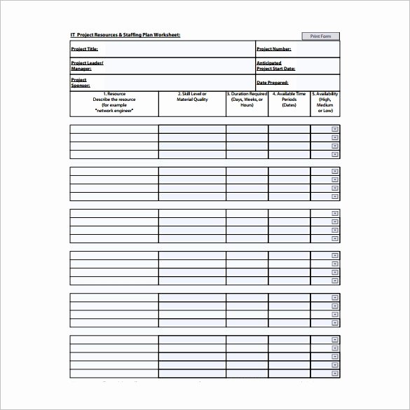 Project Staffing Plan Template Excel New 9 Staffing Plan Templates Pdf Doc Xlsx